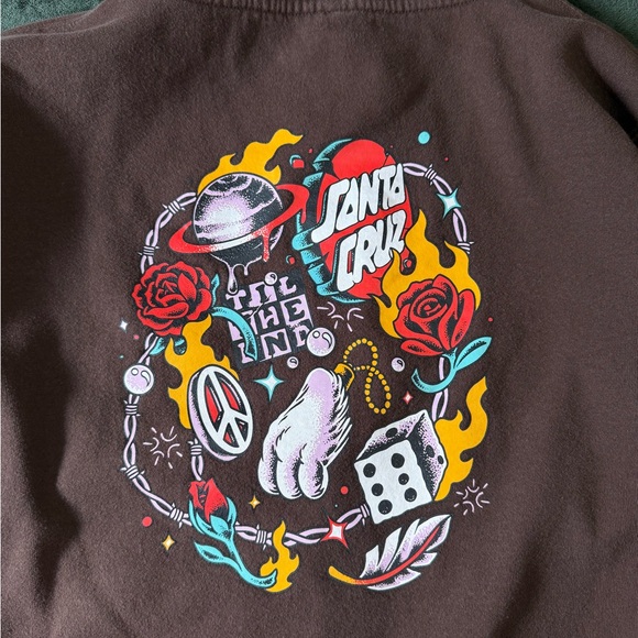 Santa Cruz Skateboards Kids Chocolate Brown Hoodie - Picture 3 of 3